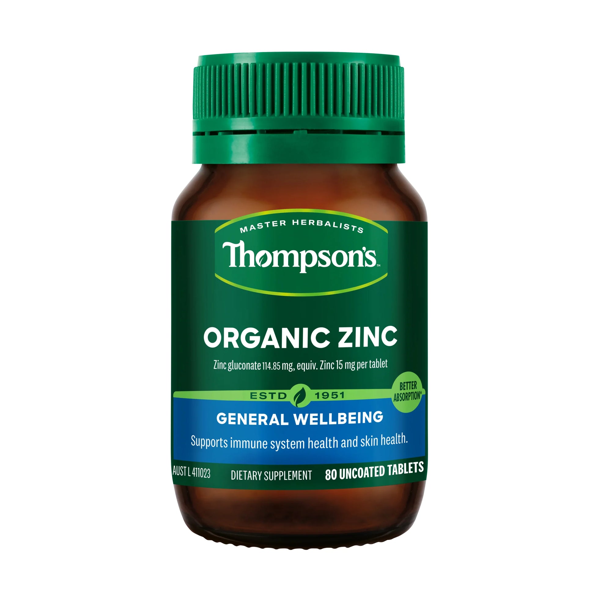 Thompson's Organic Zinc 80 Tablets