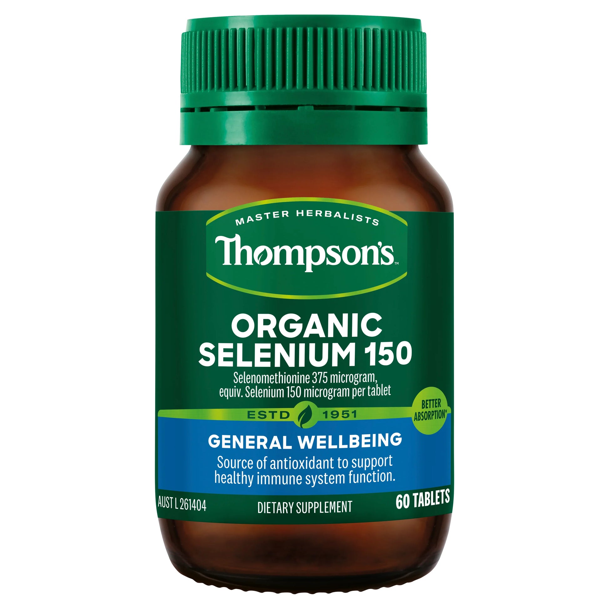 Thompson's Organic Selenium 150 60 tablets