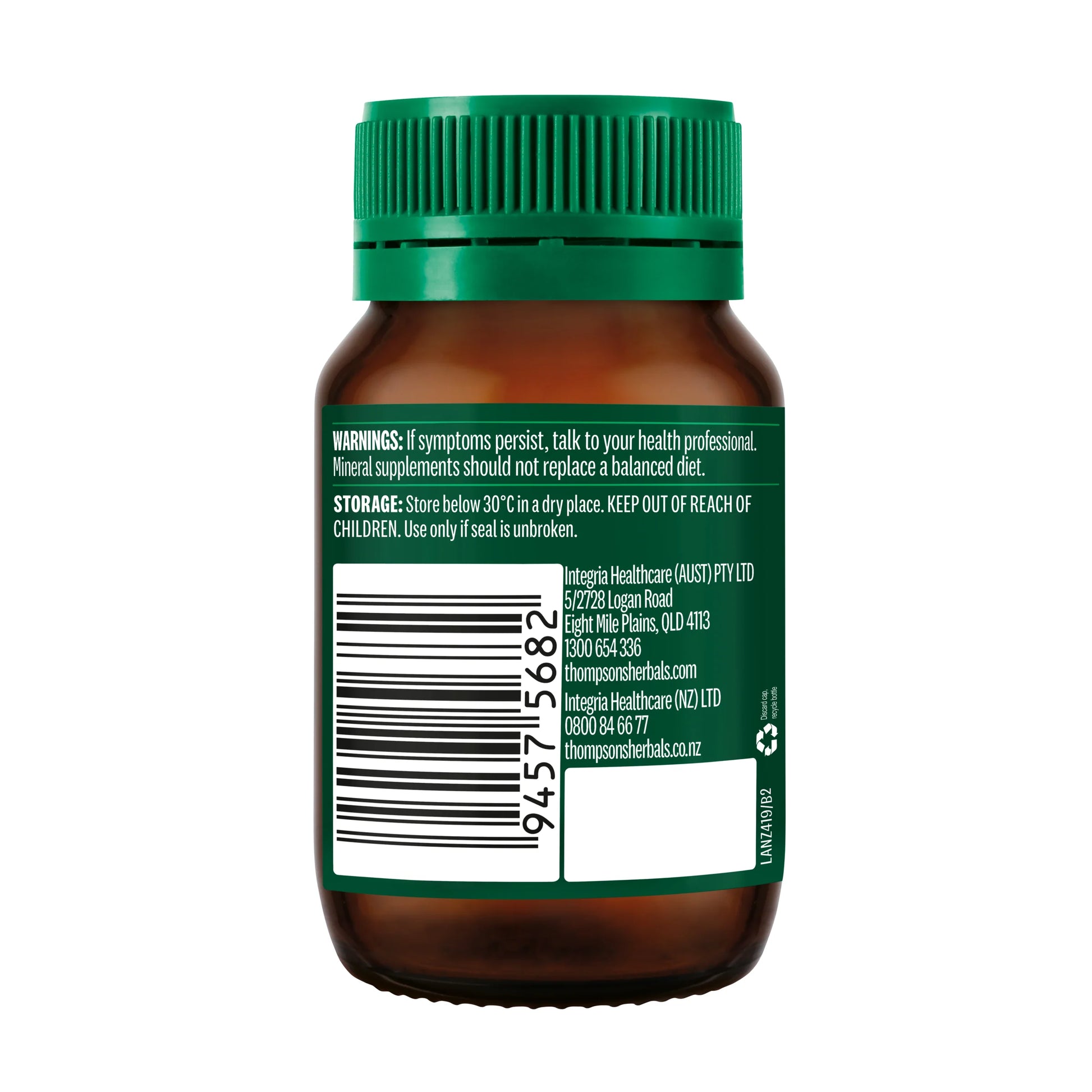 Thompson's Organic Zinc 80 Tablets