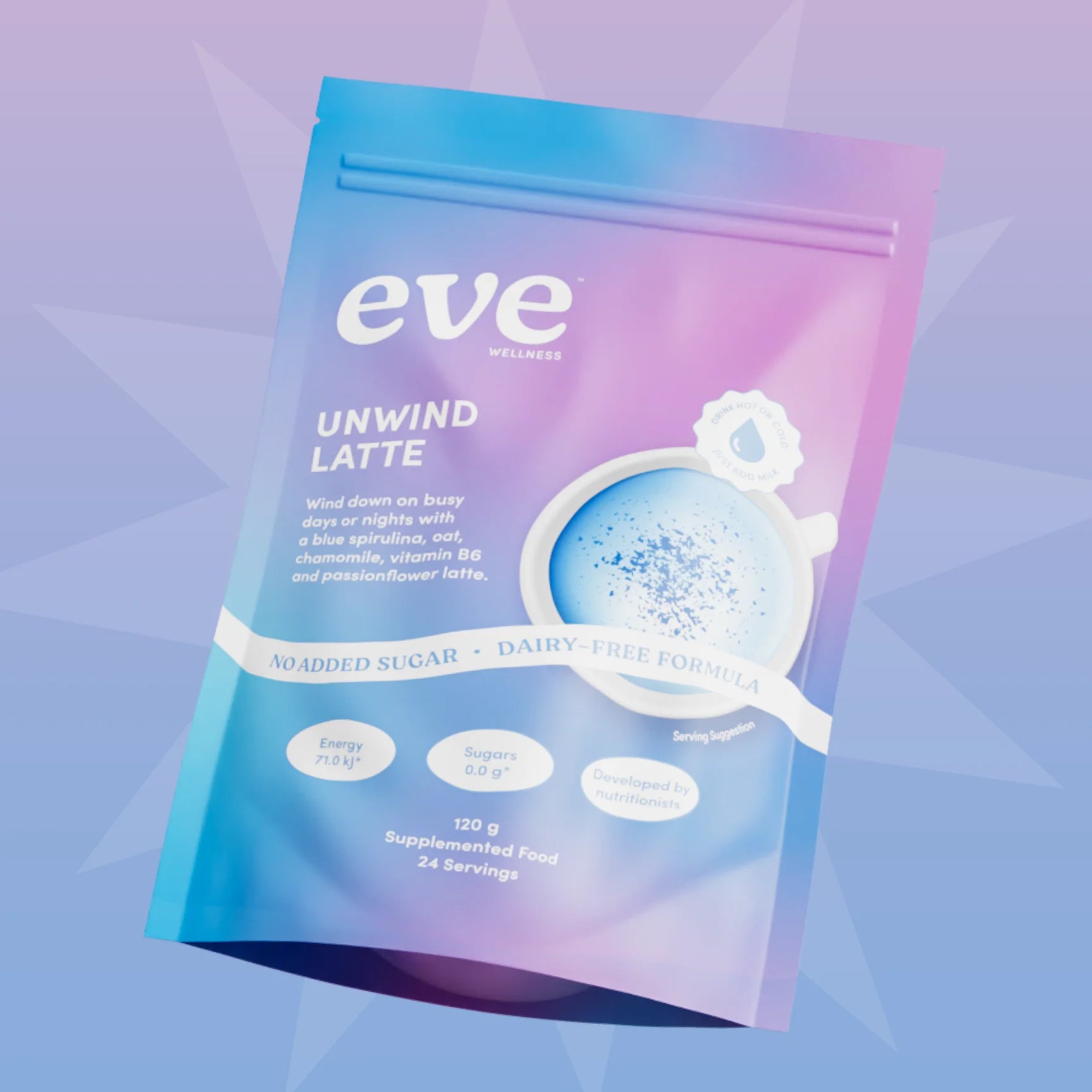 Unwind Latte with Blue Spirulina and Chamomile