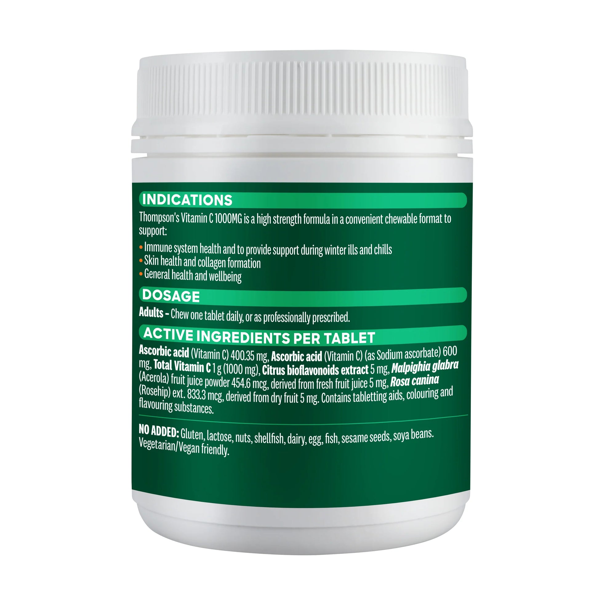 Thompson‘s Vitamin VC Chewable 1000mg 150 Tablets