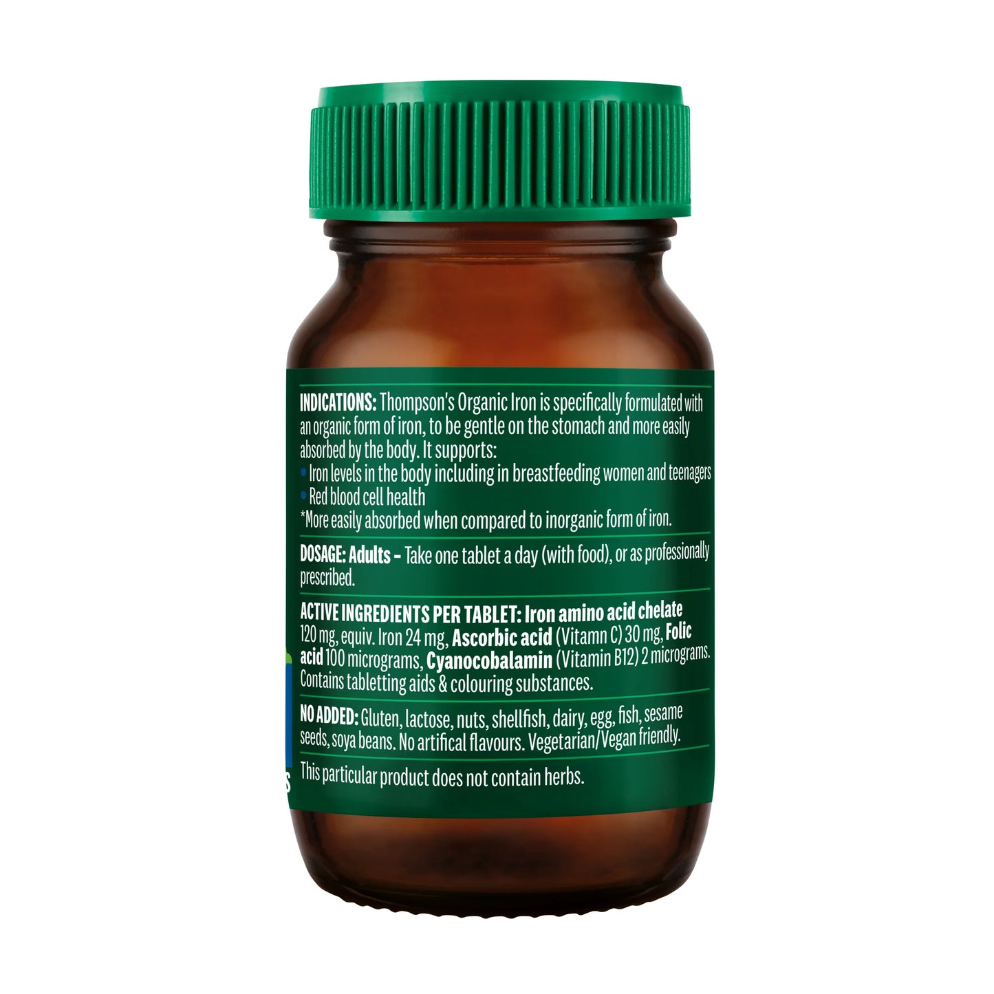 Thompson's Organic Iron 30 Tablets