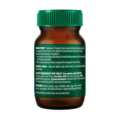 Thompson's Organic Iron 30 Tablets