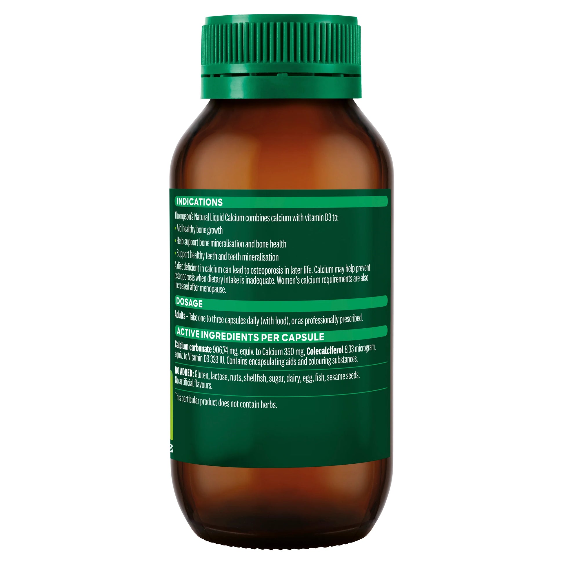 Thompson's Natural Liquid Calcium 60 Capsules